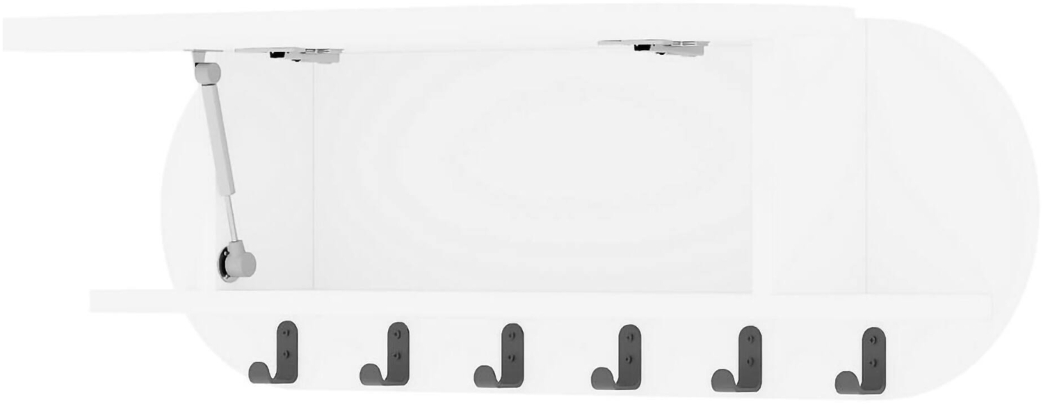 Dmora Garderobe/Kleiderbügel Terry, Kleiderhalter, Wand-Kleiderständer-Struktur, Wandgarderobe, 84x16 h29 cm, Weiß Bild 1