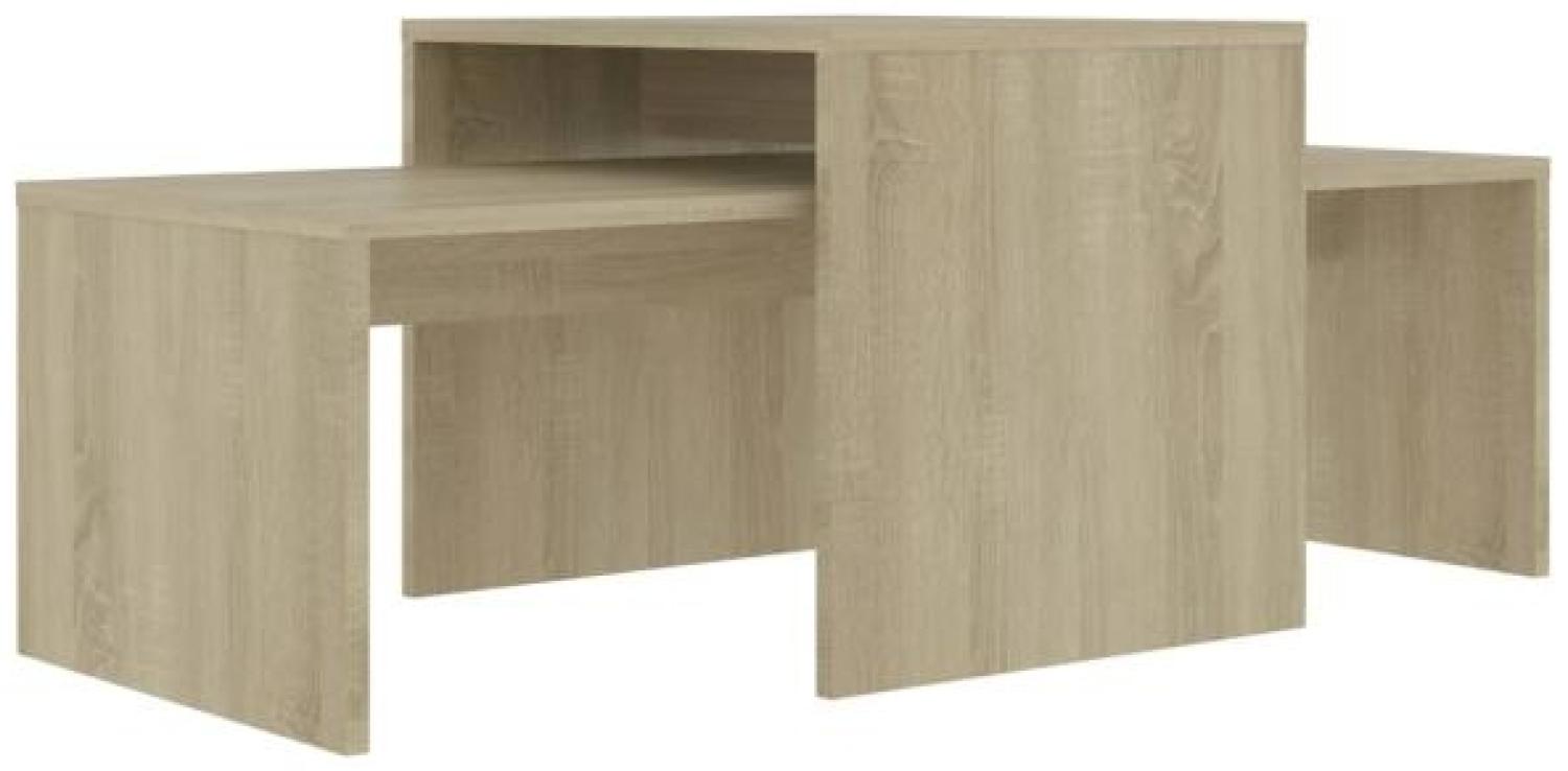 2er-Set Couchtisch, Spanplatte Sonoma-Eiche 100 x 48 x 40 cm Bild 1