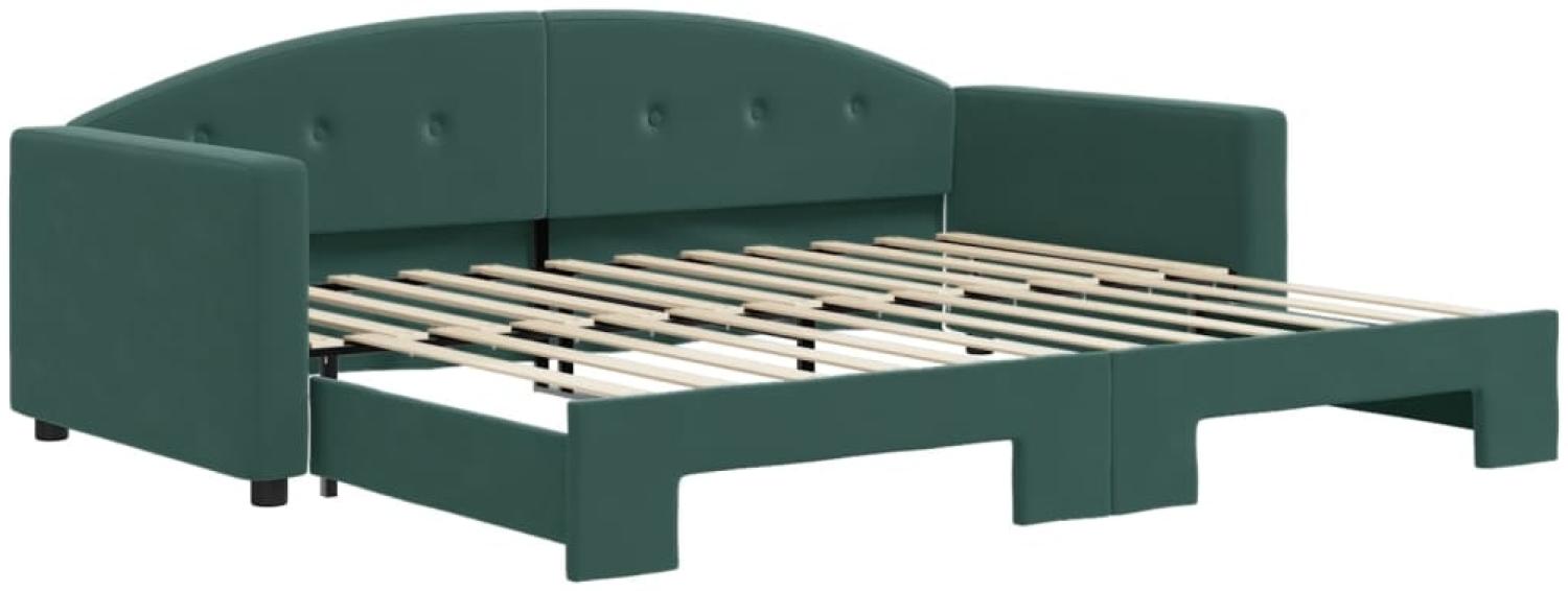 vidaXL Tagesbett Ausziehbar Dunkelgrün 90x200 cm Samt 3197303 Bild 1