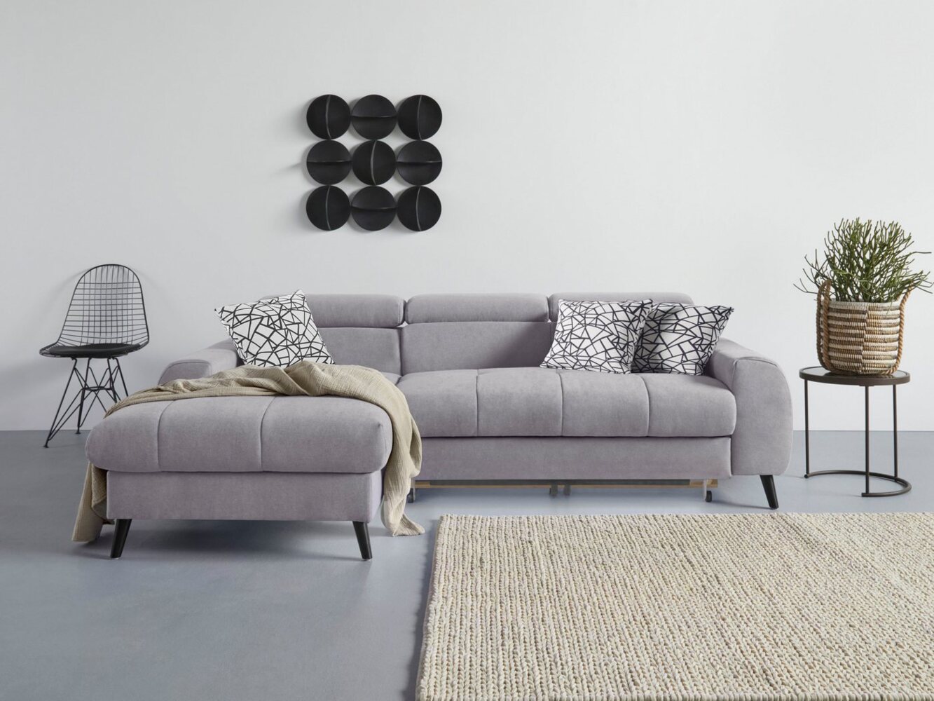 COTTA Ecksofa Mia L-Form, 3-tlg.-Kissen-Set, Recamiere, wahlweise mit oder ohne RGB-Beleuchtung Bild 1