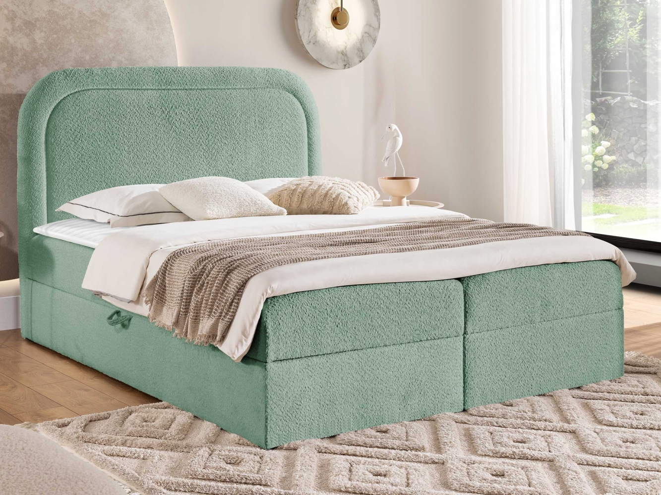 Boxspringbett Busnik (Farbe: Coral 55, Größe: 140 x 200) Bild 1