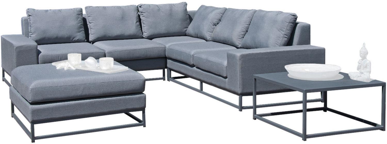 Sonnenpartner 5-teilige Lounge-Sitzgruppe Unique Aluminium mit Kissen flanell Loungesitzgruppe Sunbr Bild 1