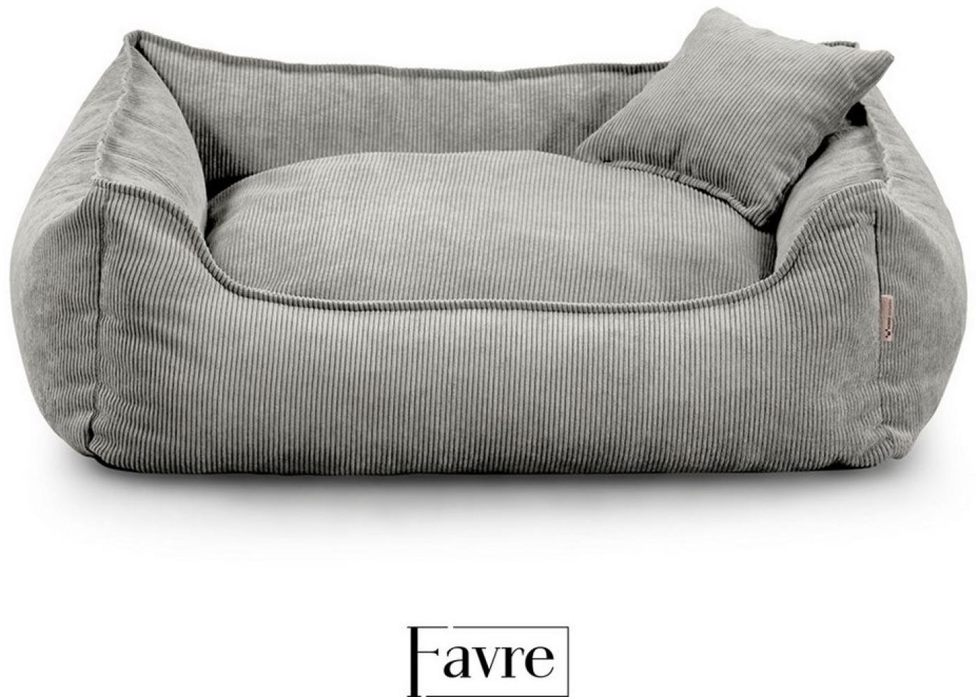 FAVRE Tierbett Hundebett Lucky mit abnehmbarem, waschbarem Cord-Bezug, 100% Polyester, verschiedene Größen, Gratis Kopfkissen Bild 1