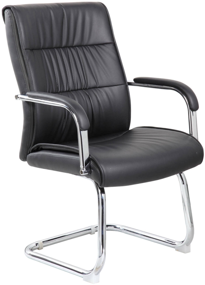 Dmora Stuhl Decimo, Wartezimmersitz mit Armlehnen für das Büro, Ergonomischer Wartesitz, 66x59h98 cm, Schwarz Bild 1