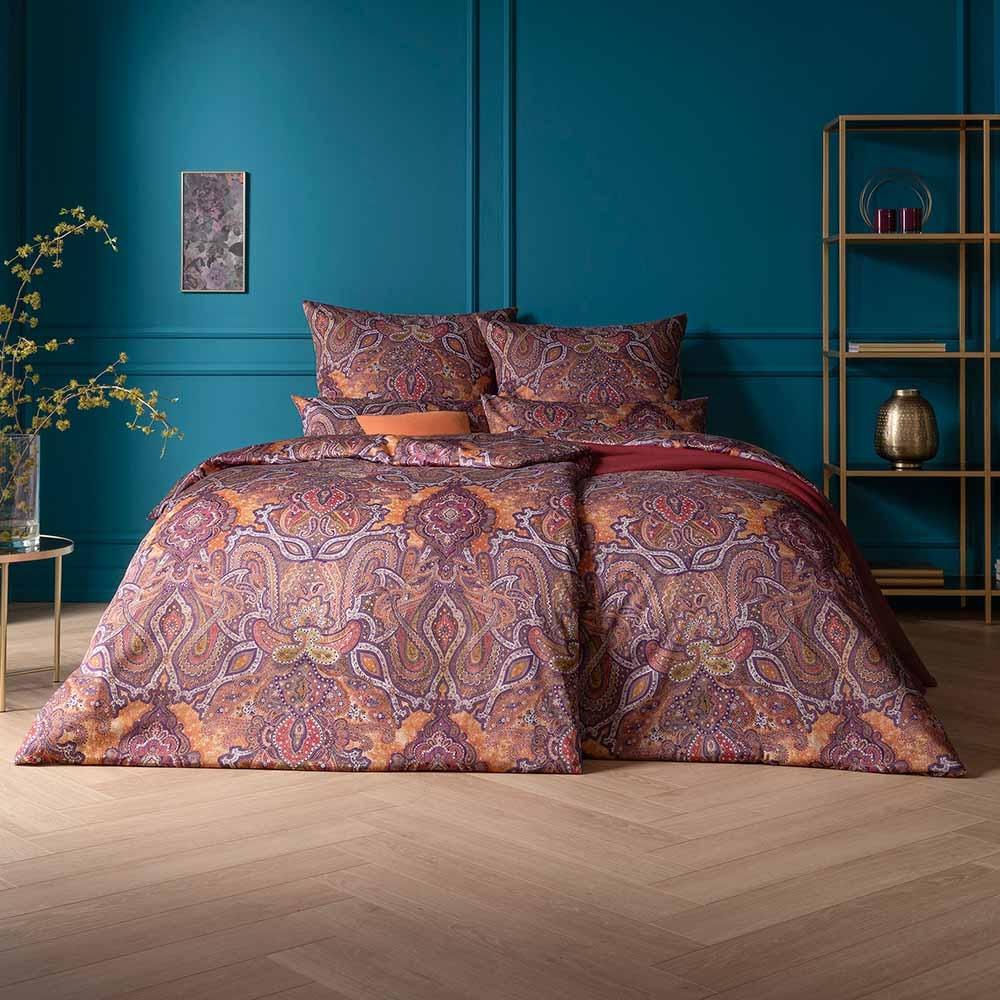 Estella Mako-Satin Bettwäsche 135x200 Fernanda abendrot Paisley Orient 7952-395 Bild 1