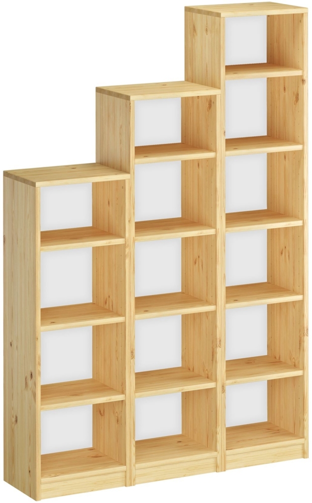 Erst-Holz Bücherregal, Kieferregal klar lackiert, Höhe 120 cm Bild 1