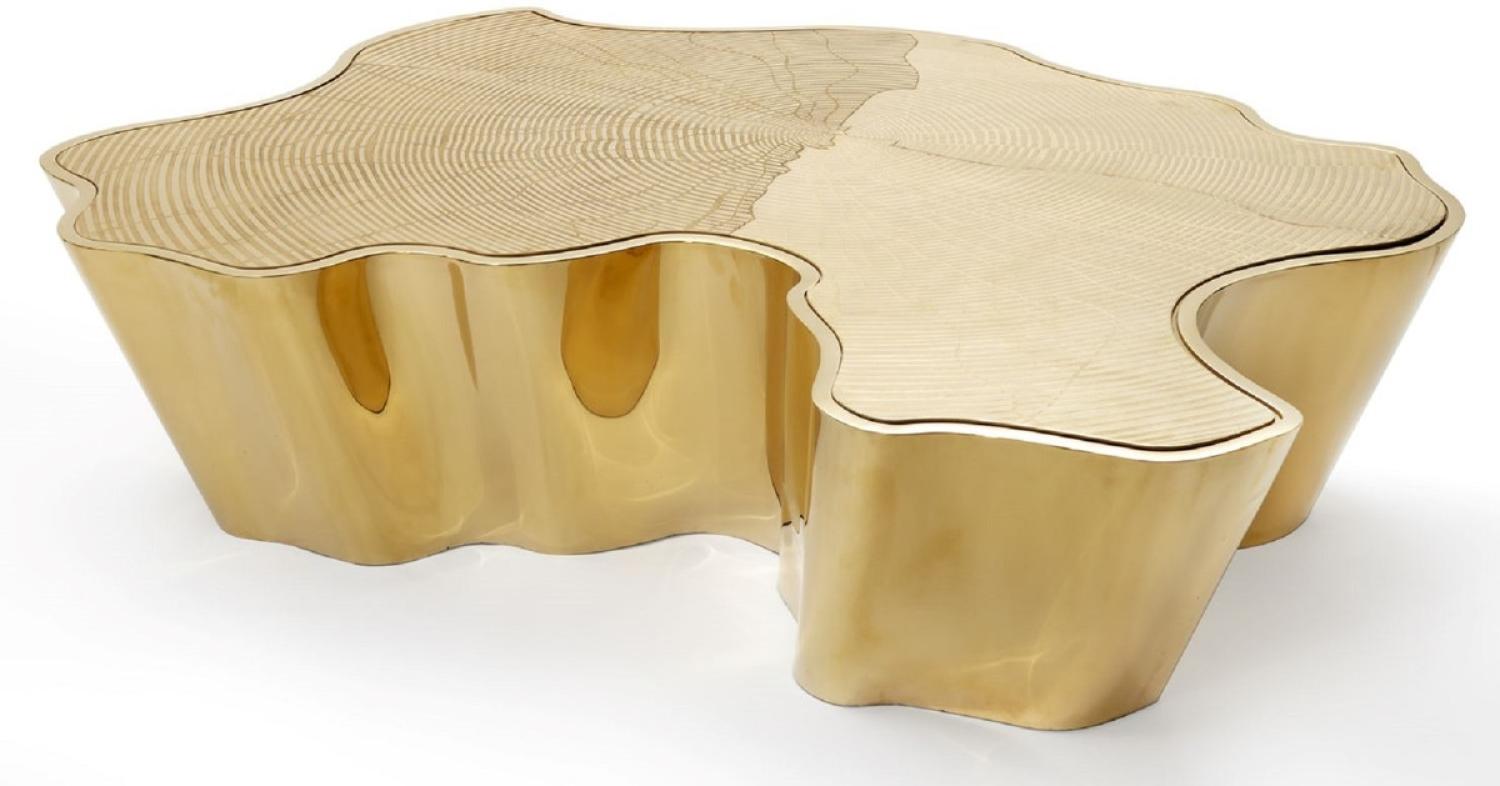 Casa Padrino Luxus Couchtisch Gold 127 x 90 x H. 30 cm - Edelstahl Wohnzimmertisch - Luxus Wohnzimmer & Hotel Möbel Bild 1