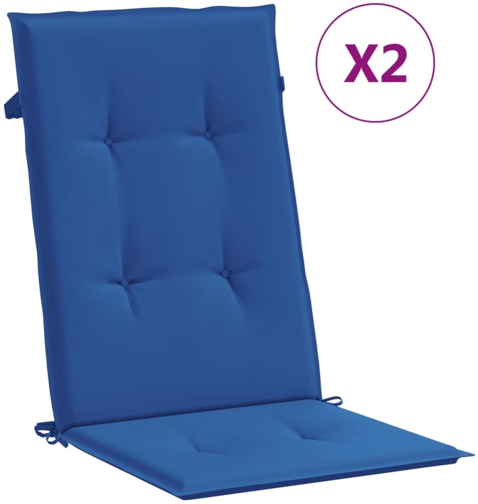 vidaXL Gartenstuhlauflagen für Hochlehner 2 Stk. Königsblau 120x50x3cm 314116 Bild 1