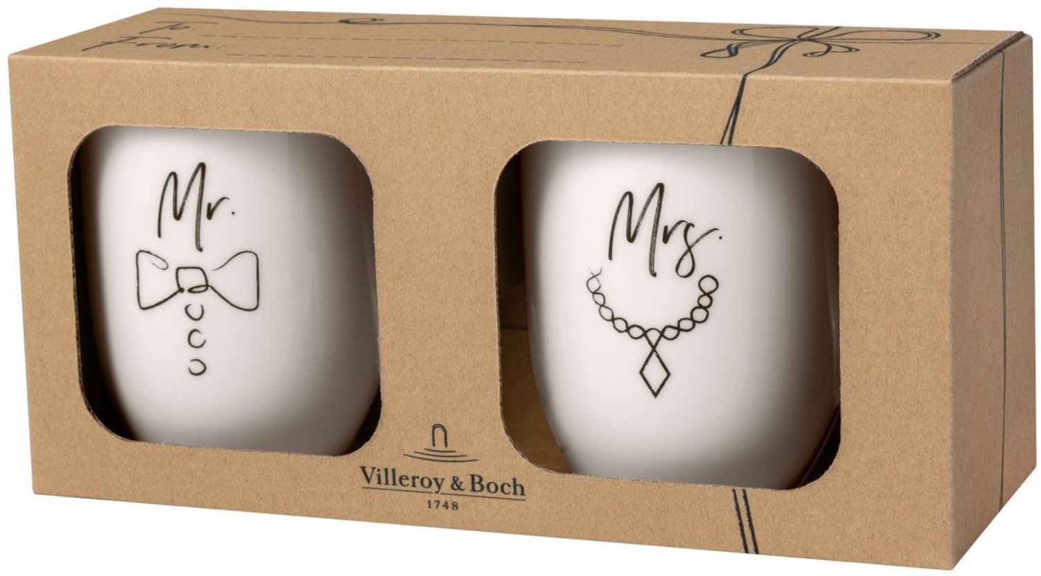 Villeroy & Boch Statement Kaffeebecher 280 ml 2er Set Mr and Mrs - DS Bild 1