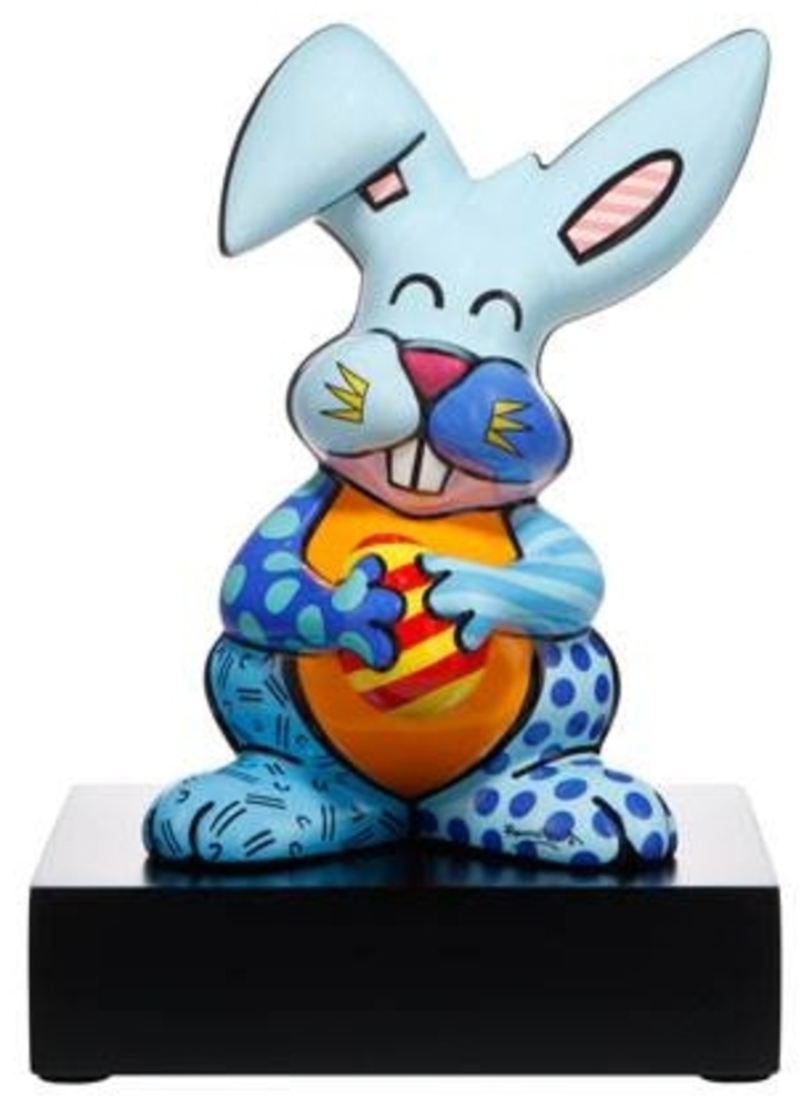 Goebel Figur Romero Britto - Blue Rabbit, Dekofigur, Hase, Pop Art, Porzellan, Bunt, 32 cm, 66452901 Bild 1