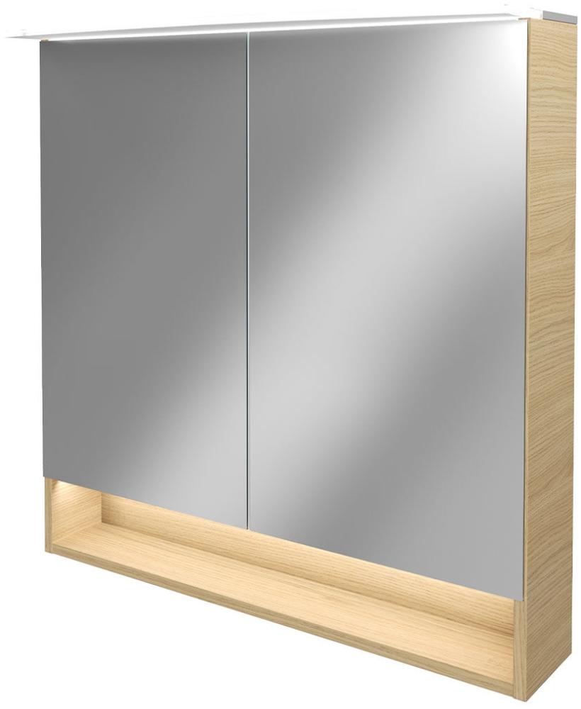 Fackelmann B.STYLE Spiegelschrank, 80 cm breit, Braun Bild 1