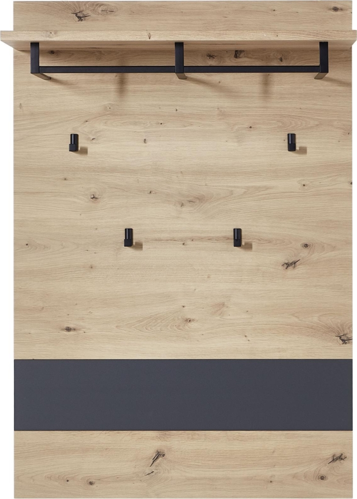 Garderobenpaneel Melanie / Memphis, Holzwerkstoff, Holzfarben, 80 x 118 x 30 cm Bild 1