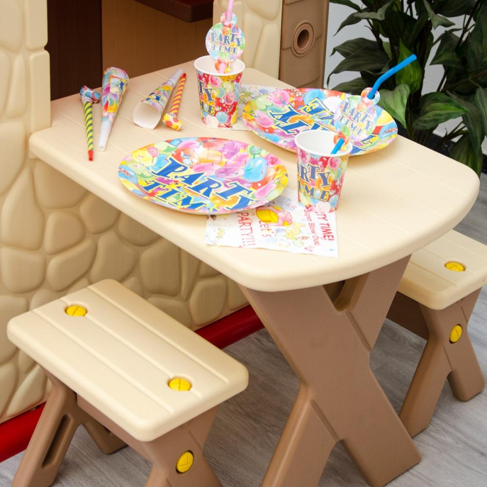 Kinder Spielhaus ab 1 - Garten Kinderhaus mit Tisch - Indoor Kinderspielhaus Bild 1