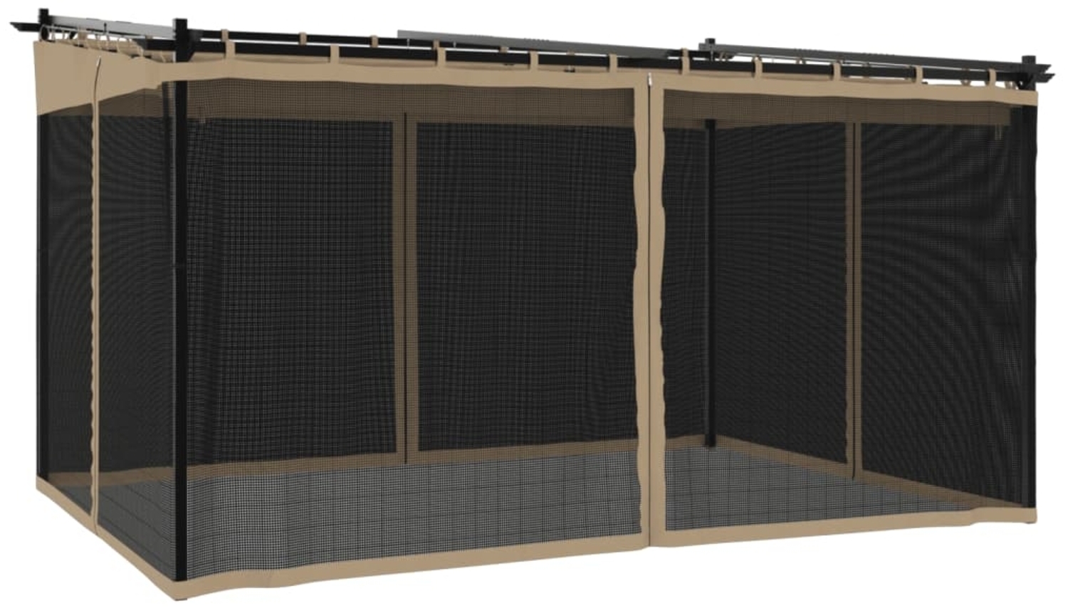 vidaXL Pavillon mit Netzwänden Taupe 4x3 m Stahl 4003913 Bild 1