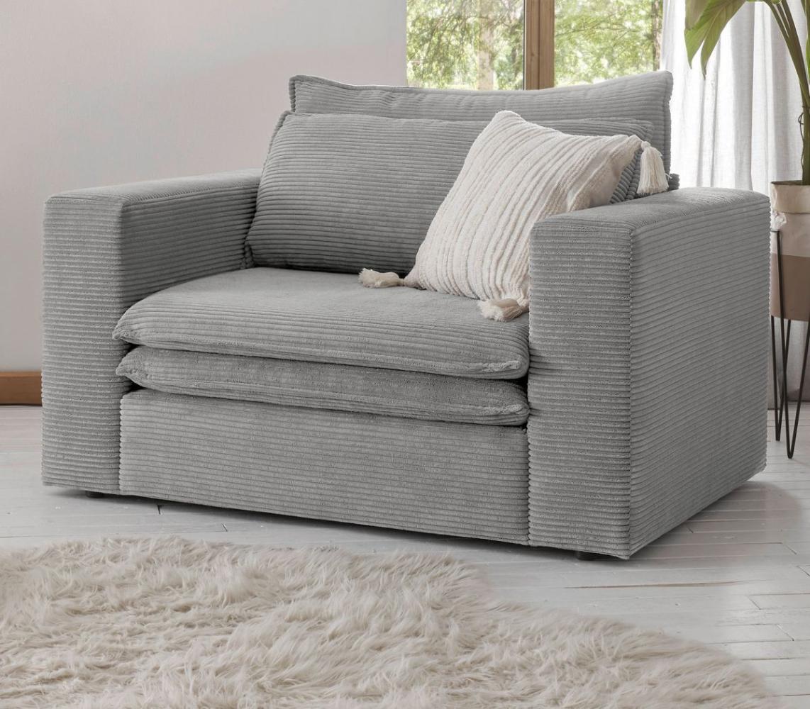 Loveseat Sessel Pesaro in grau Cord 125 cm Bild 1