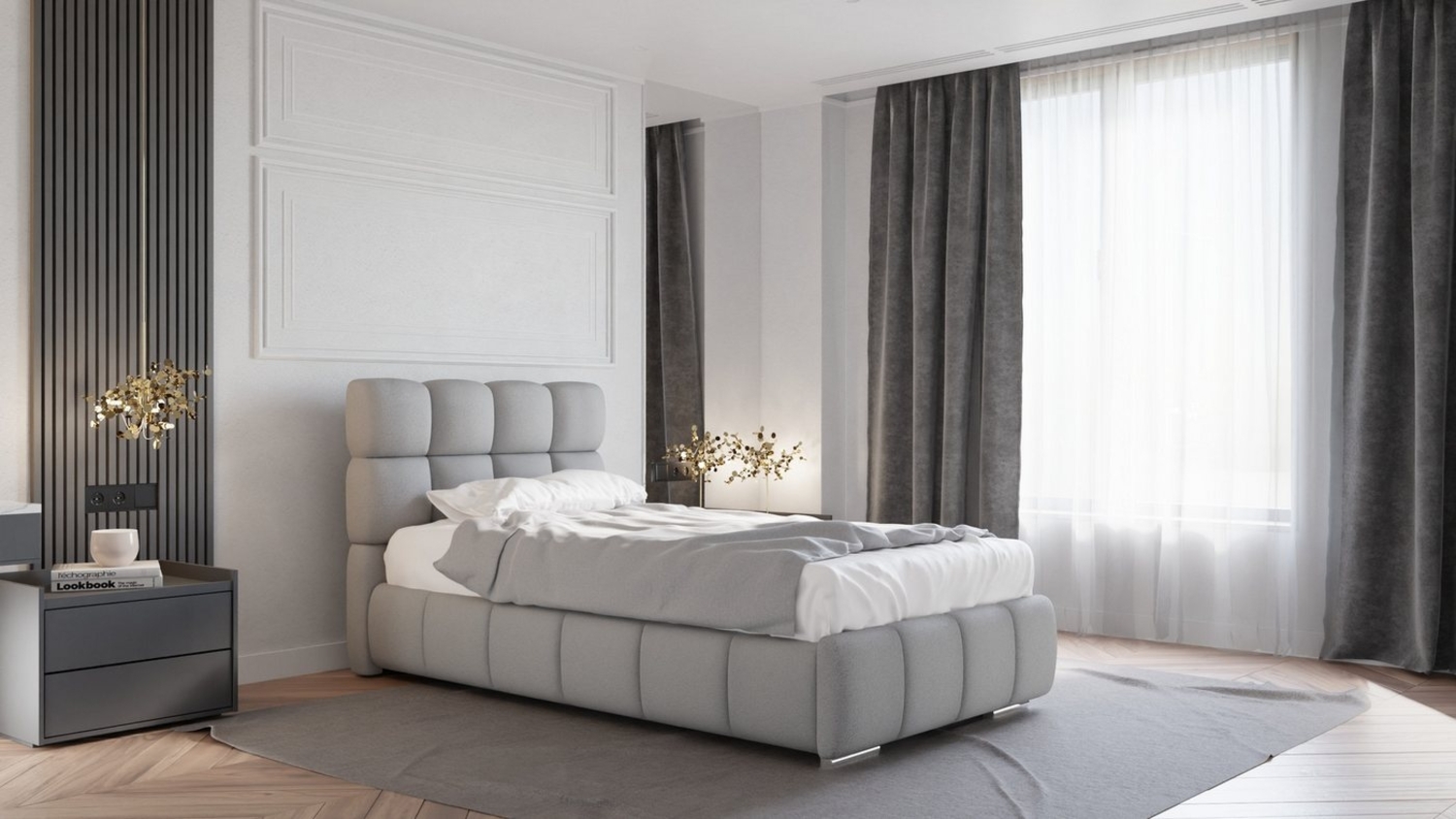 PANDA MÖBEL GmbH Polsterbett BLISS Luxus-Bett mit Bettkasten Bild 1