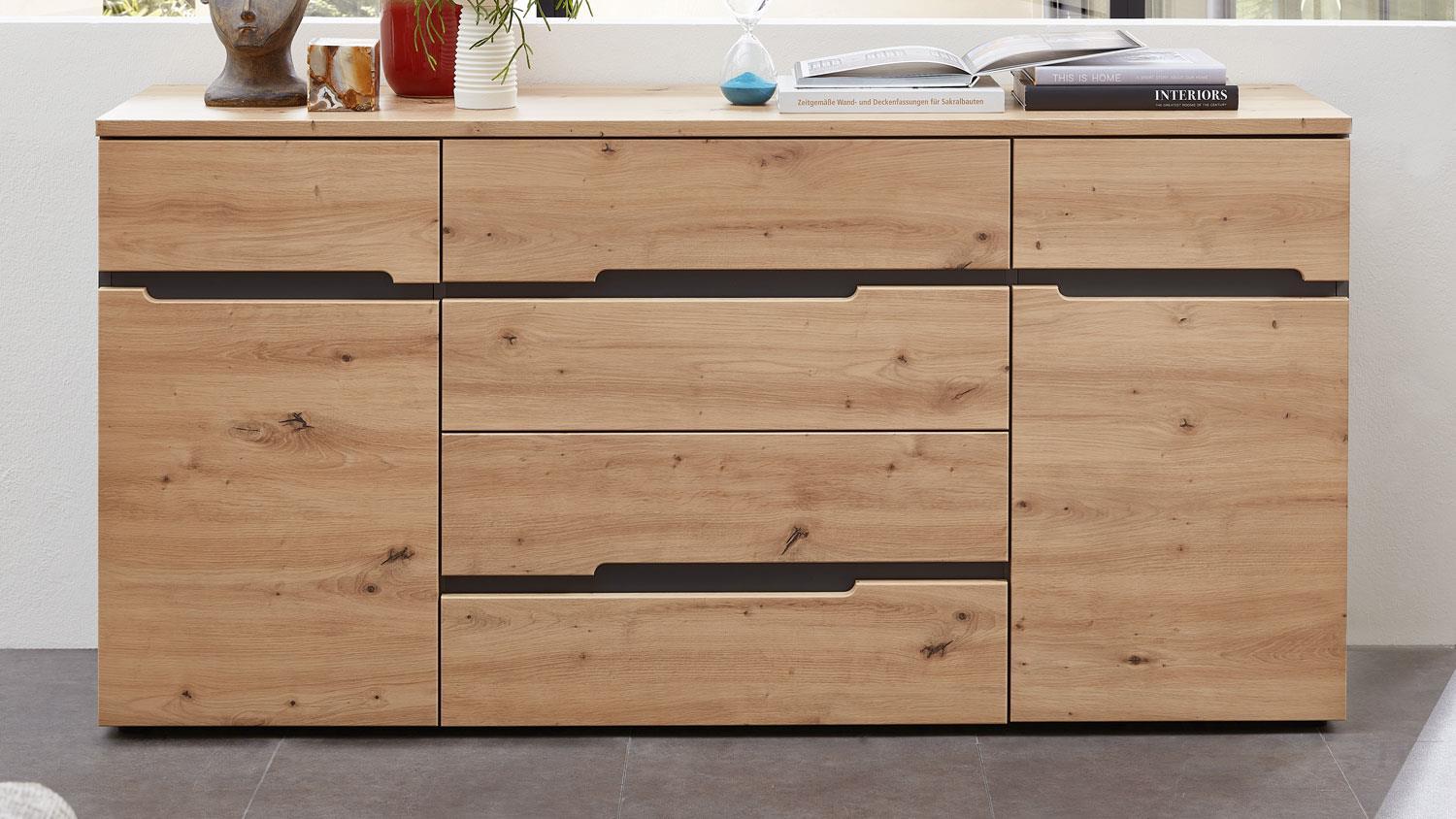 Sideboard MEMPHIS Kommode MDF Artisan Eiche und graphit Bild 1