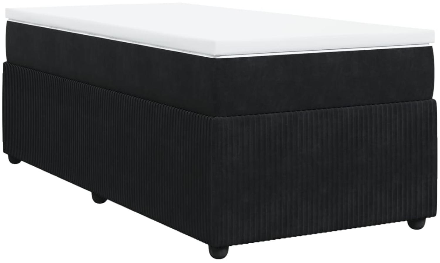 vidaXL Boxspringbett mit Matratze Schwarz 90x190 cm Samt 3285610 Bild 1
