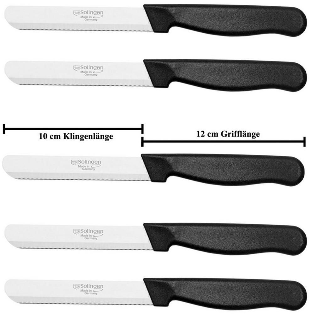 Visaggio Obstmesser Solingen Allzweckmesser Schälmesser Gemüsemesser Küchenmesser, Sägeschliff, Matt, Edelstahl, Zubereitungsmesser, Schmiermesser Bild 1