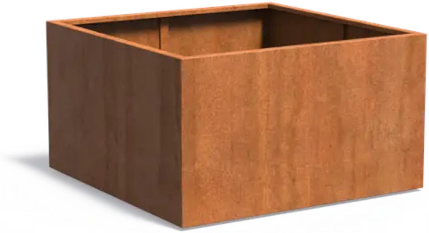 Adezz Pflanzgefäß Carrez Standard Quadrat aus Corten-Stahl Pflanzkübel Größe 140x140x80 cm Bild 1