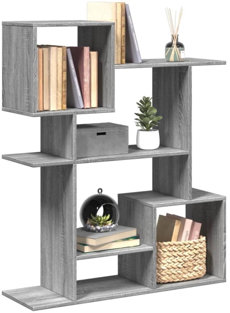 vidaXL Raumteiler-Bücherregal Grau Sonoma 92x29x112 cm Holzwerkstoff 858125 Bild 1