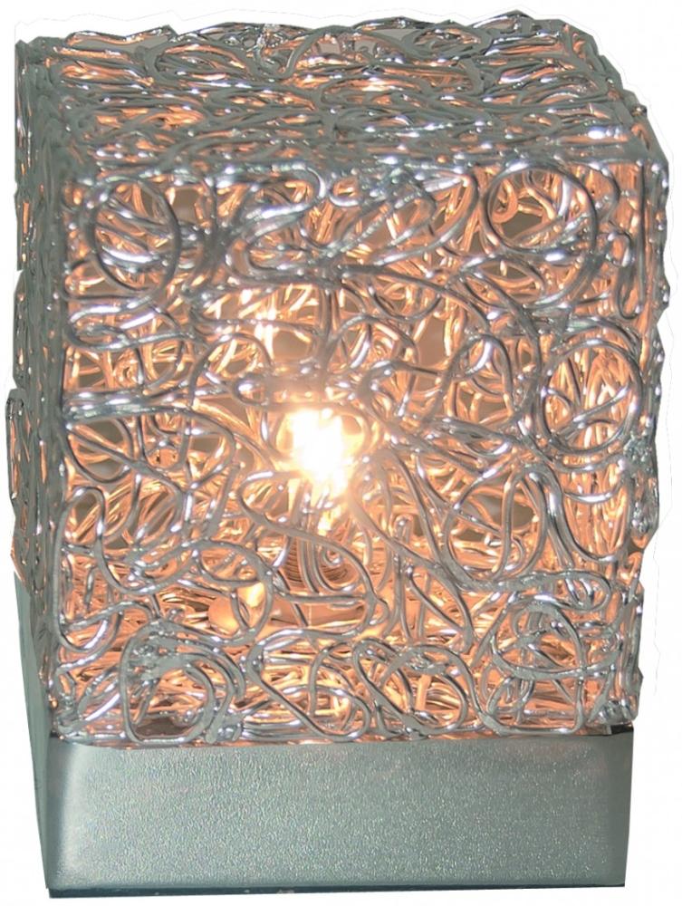 Tischlampe Cubus Nachttischlampe 10x10x13,5cm Tischleuchte Leseleuchte 230V Bild 1