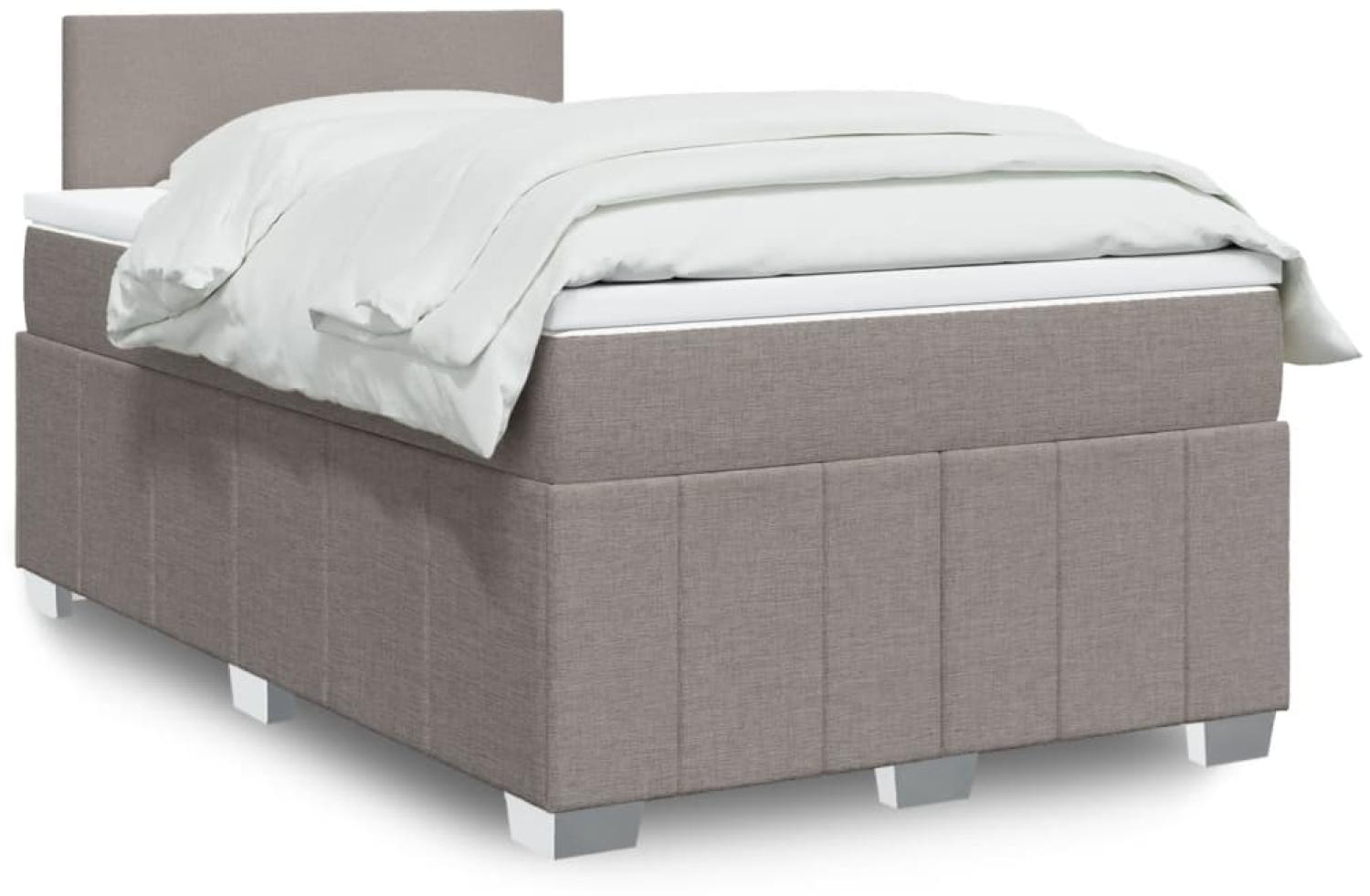 vidaXL Boxspringbett mit Matratze Taupe 120x200 cm Stoff 3289332 Bild 1