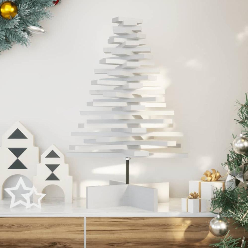 vidaXL Weihnachtsbaum zum Schmücken Weiß 80 cm Massivholz Kiefer 858202 Bild 1