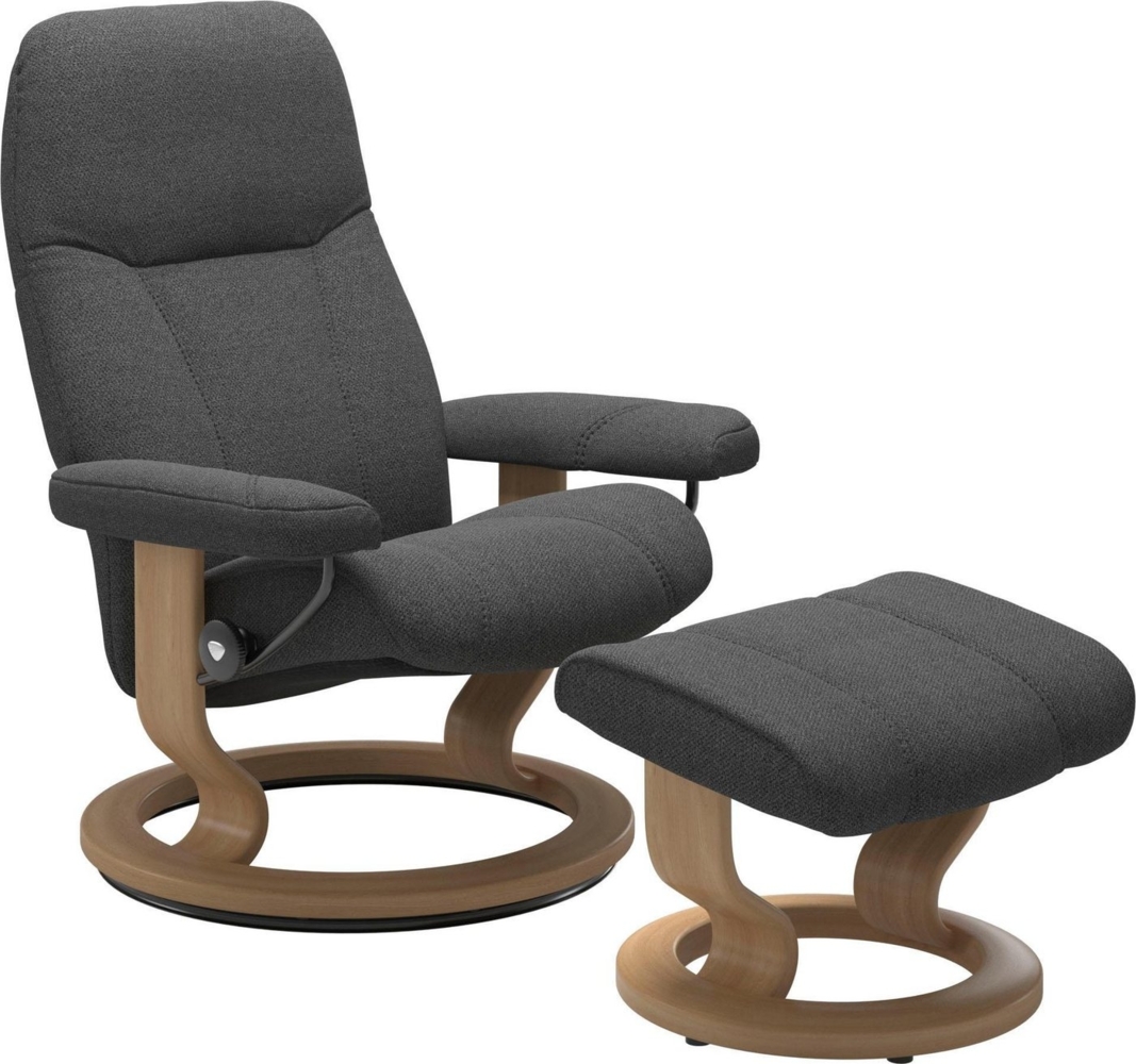 Stressless® Relaxsessel Consul (Set, Relaxsessel mit Hocker), mit Hocker, mit Classic Base, Größe L, Gestell Eiche Bild 1