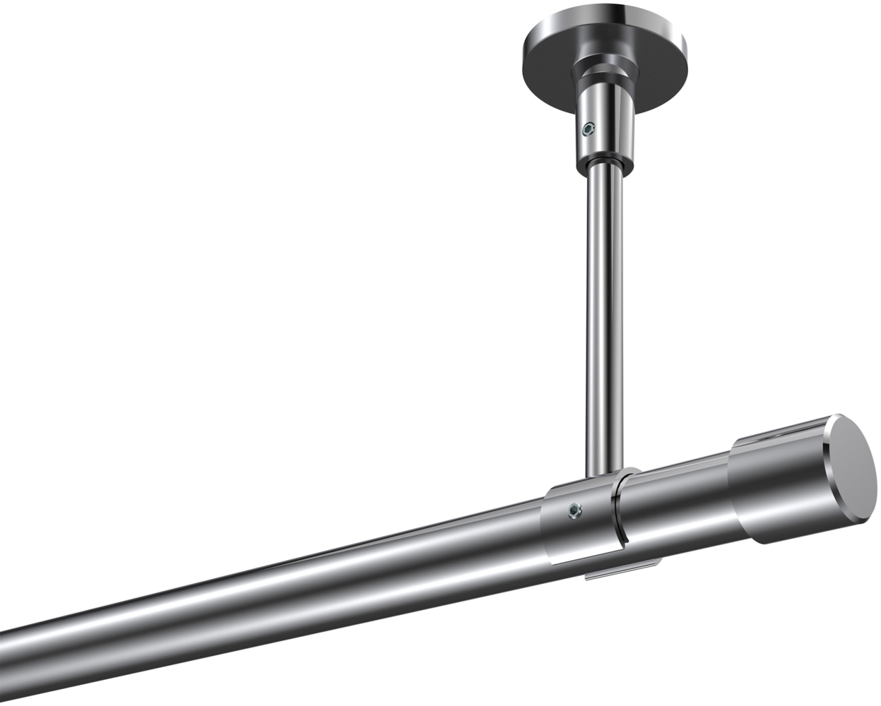 Gardinenstangen-Set Sonette Santo 140 cm, 1-läufig, 20 mm Ø Chrom Bild 1