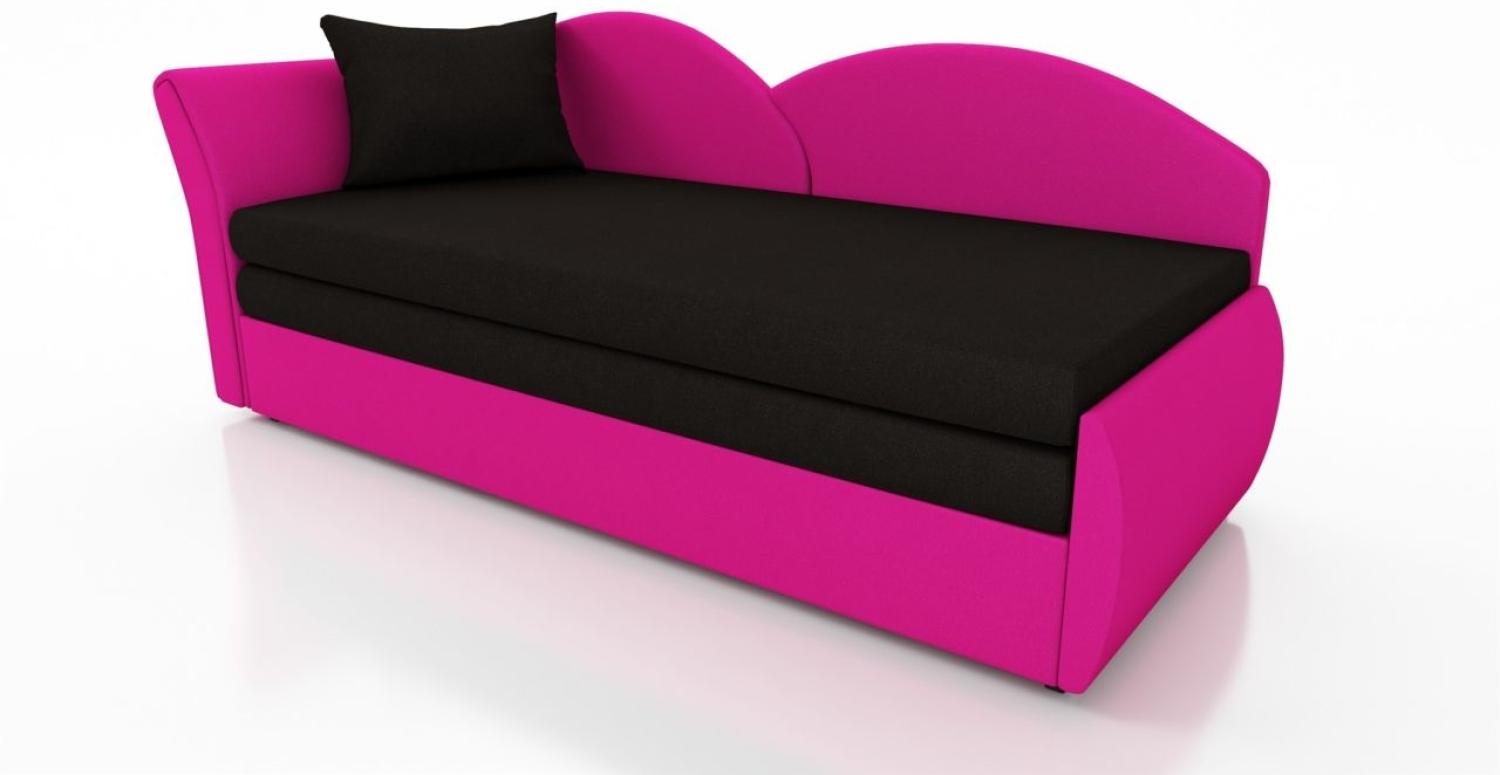 Sofa Schlafsofa inklusive Bettkasten ALINA / R- Stoff Alova Pink / Schwarz Bild 1