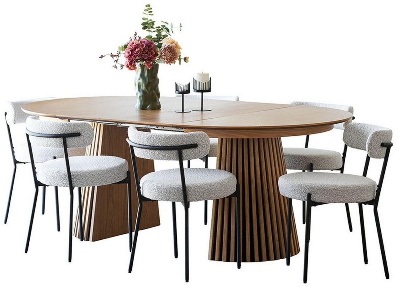 ebuy24 Essgruppe Tokyo Essgruppe Esstisch inkl. 2 Einlegeplatten Ø1, (7-tlg) Bild 1