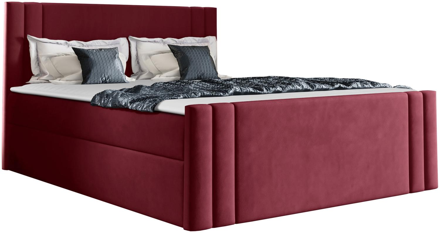 Boxspringbett Harlon, Rot, 120 x 200 cm Bild 1