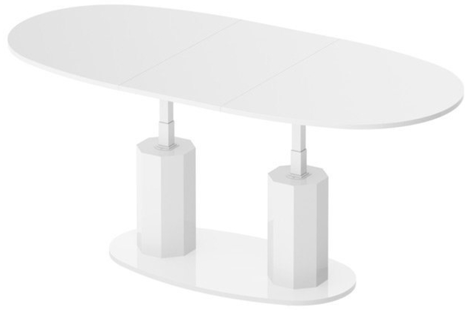 designimpex Couchtisch Design HBL-111 stufenlos höhenverstellbar ausziehbar oval Bild 1