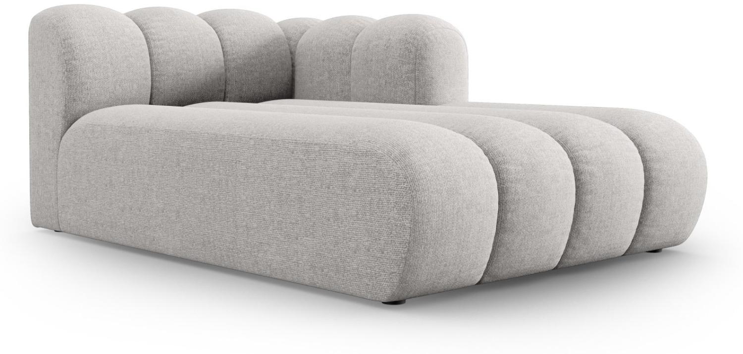 Micadoni Chaise Longue Lupine 2-Sitzer Rechts Chenille Hellgrau Bild 1