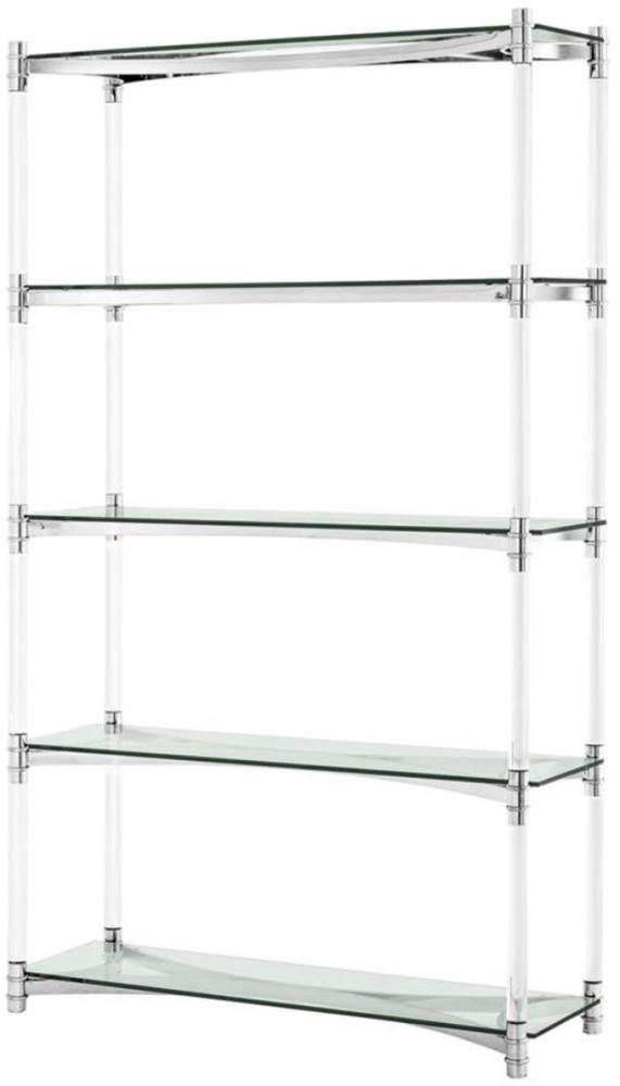 Casa Padrino Wohnzimmerschrank / Regalschrank Silber 117 x 41 x H. 200 cm - Luxus Möbel Bild 1