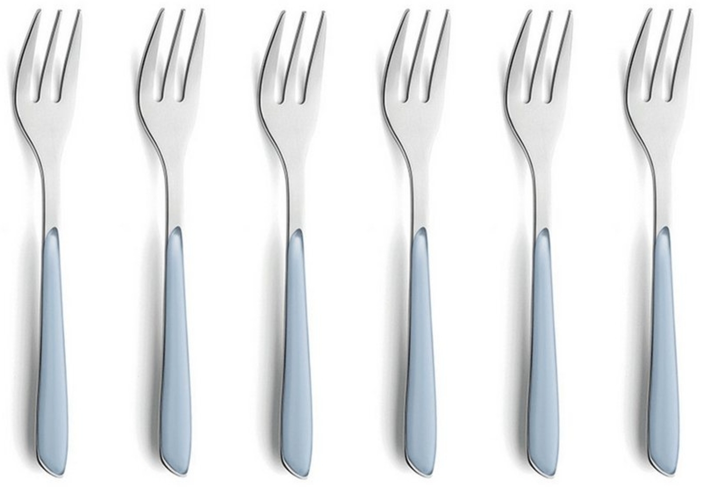 Kuppels PRISMA Kuchengabel Set 6-teilig himmelblau mattiert Bild 1