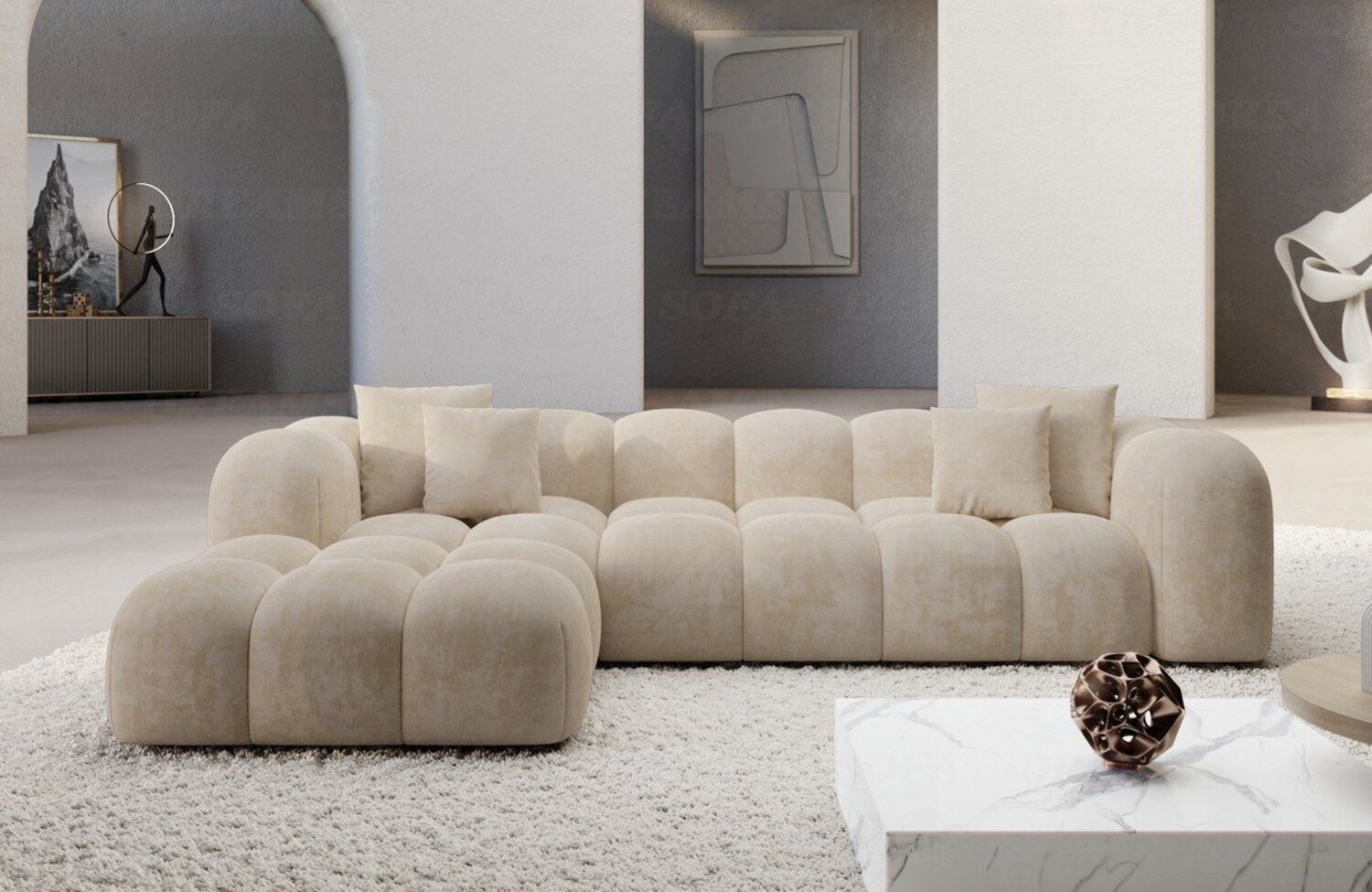 Sofa Dreams Ecksofa Stoffsofa Eckcouch Polster Eck Sofa Formentera L Form kurz Stoff, Loungesofa Bild 1