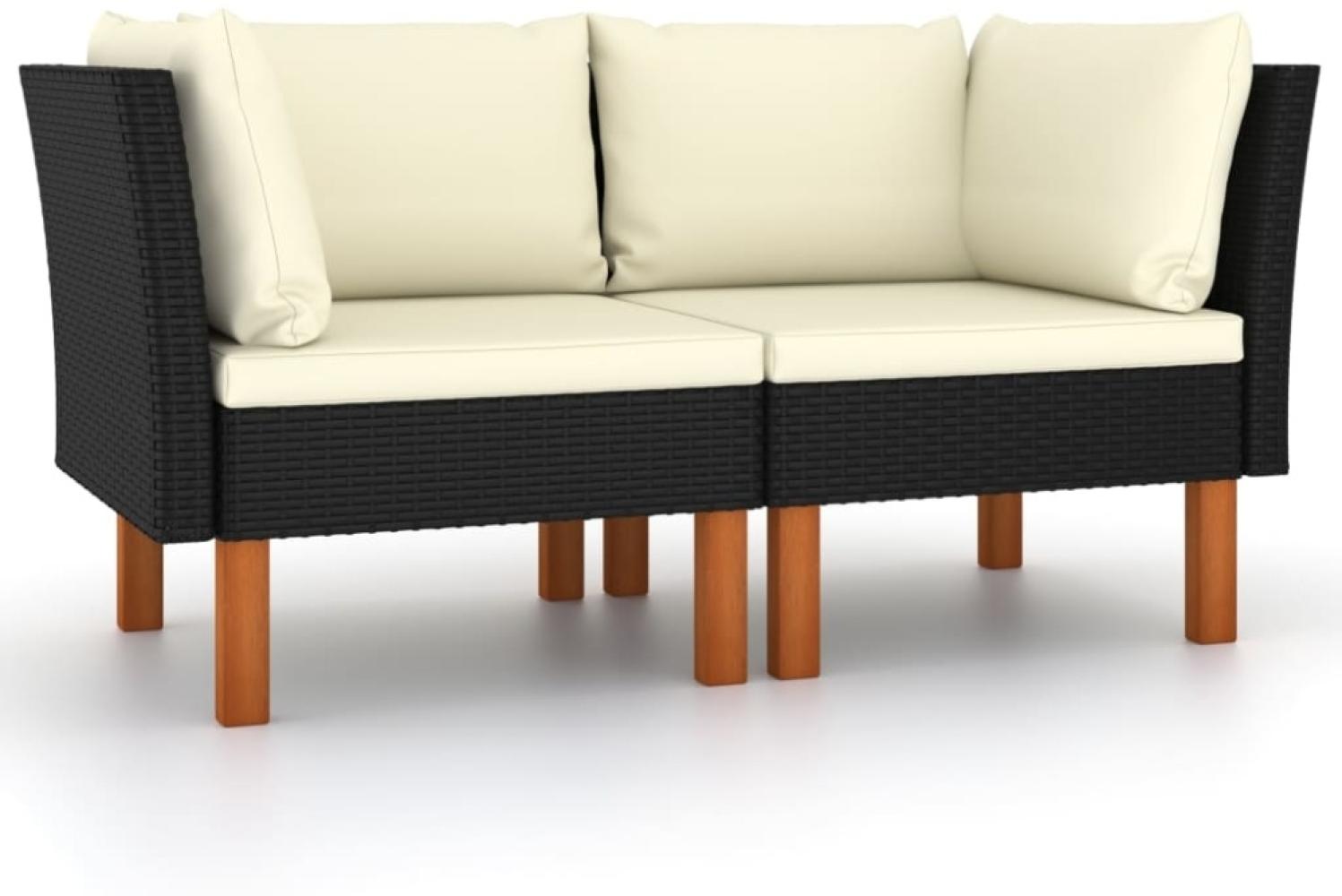 vidaXL Ecksofas 2 Stk. Poly Rattan und Eukalyptus Massivholz 315767 Bild 1