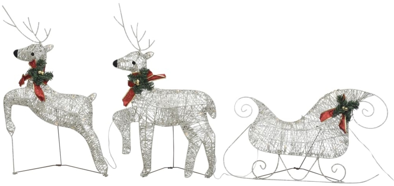 vidaXL Weihnachtsdeko Rentier & Schlitten 60 LEDs Outdoor Golden 289977 Bild 1