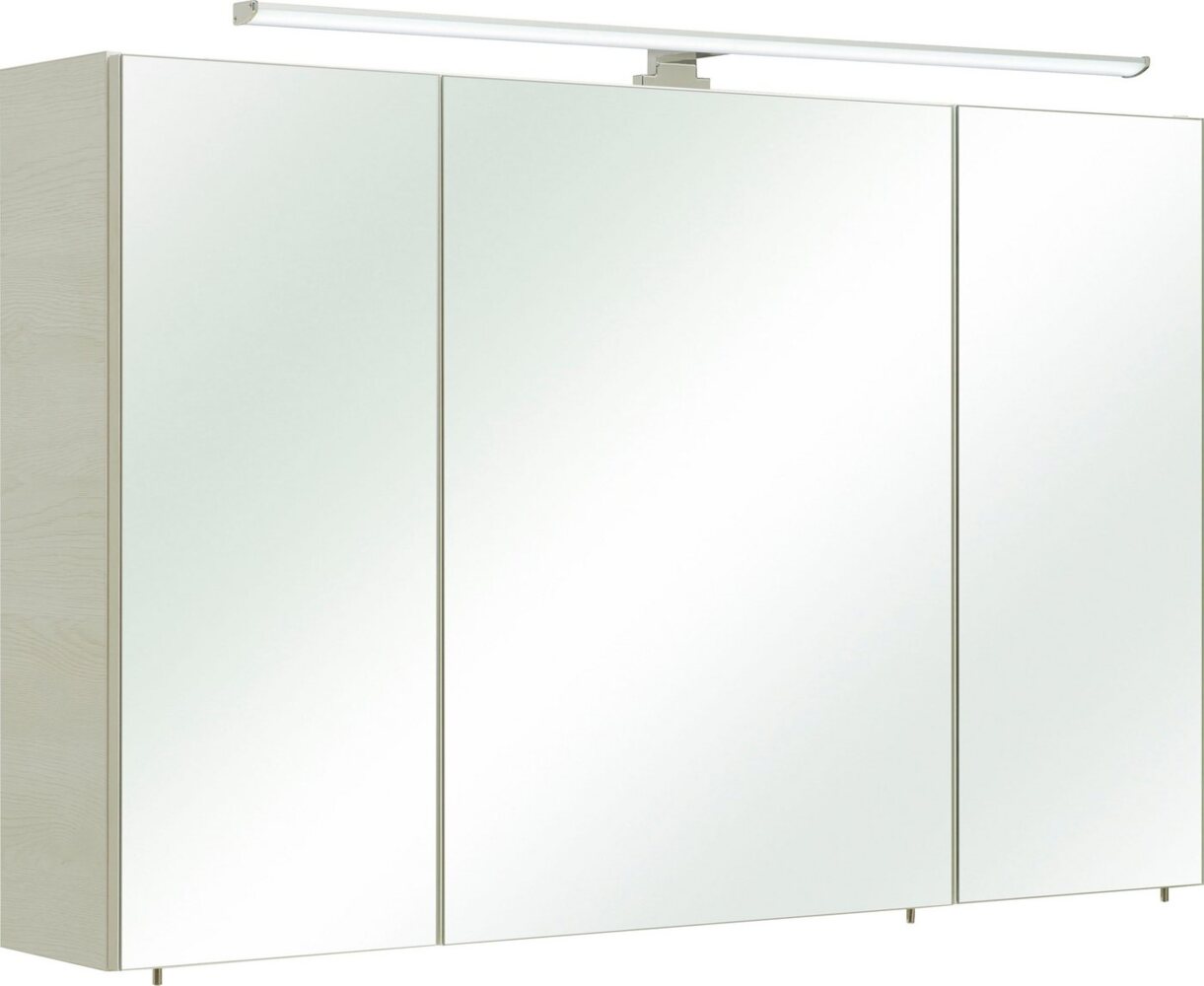 Saphir Spiegelschrank Quickset Badezimmer-Spiegelschrank inkl LED-Aufsatzleuchte 110 cm breit, inkl. Türdämpfer, 3 Spiegeltüren, mit Steckdose Bild 1