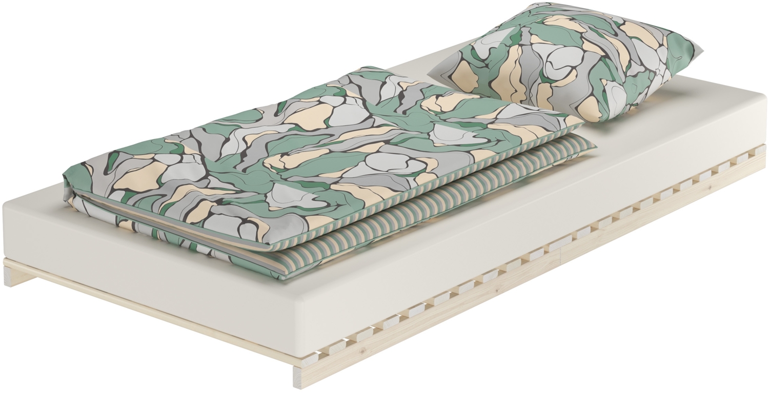 Niederflurbett metallfrei 100x200 Futon metallfreier Lattenrost, Fichte unbehandelt V-60.97-10ohne Zubehör Bild 1