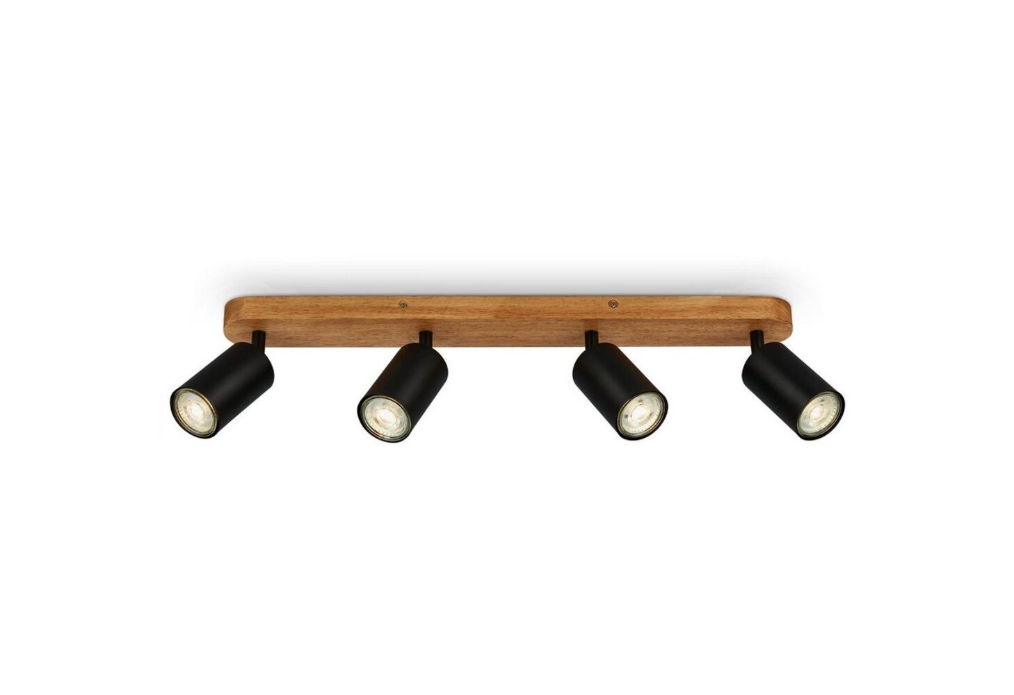 BRILONER - Deckenlampe Vintage schwenkbar, Holzbasis, GU10 Fassung, max. 9 Watt, Deckenleuchte, Lampe, Wohnzimmerlampe, Schlafzimmerlampe, Küchenlampe, Deckenstrahler, 55 x 6 x 8,5 cm, Schwarz Bild 1