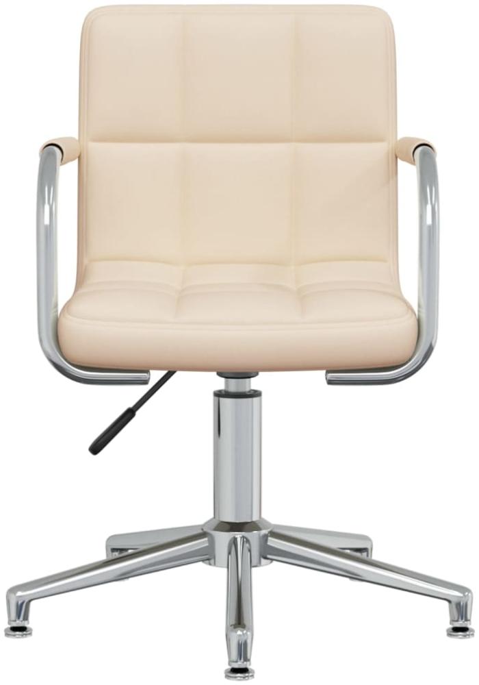 vidaXL Esszimmerstuhl Drehbar Creme Stoff, Drehbar [3088064] Bild 1