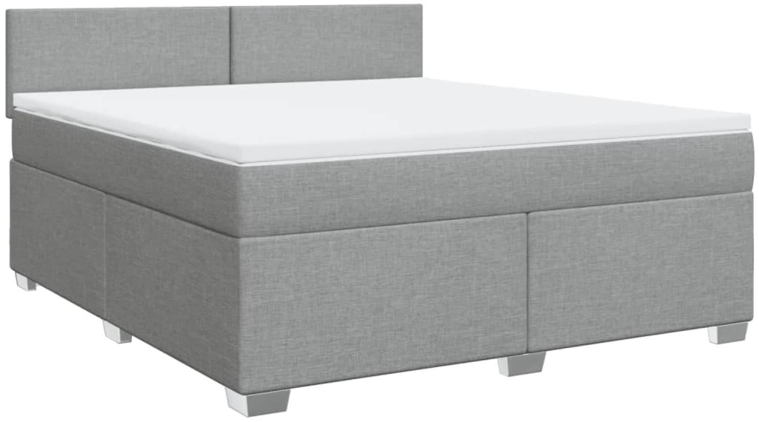 vidaXL Boxspringbett mit Matratze Hellgrau 180x200 cm Stoff 3285960 Bild 1