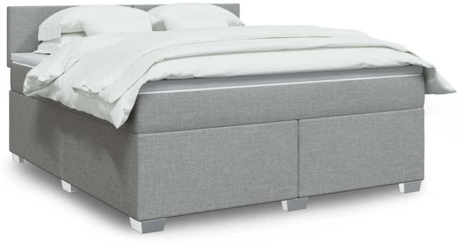 vidaXL Boxspringbett mit Matratze Hellgrau 180x200 cm Stoff 3285960 Bild 1