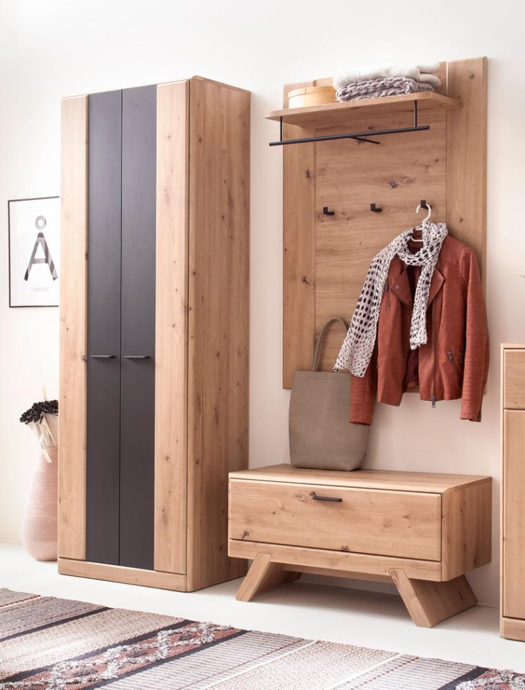 Garderobe Carvin 31 Balkeneiche Cosmos grey 3-teilig Garderobenset ohne Sitzkissen Bild 1