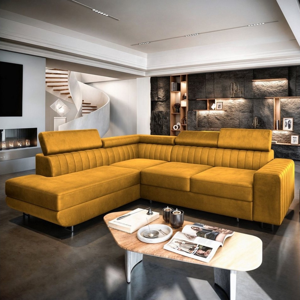 Masseno Ecksofa NOLA mit Schlaffunktion L-Form, Sofa mit Bettkasten Bild 1