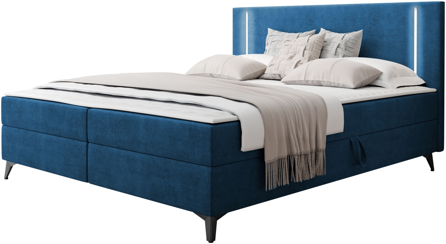 Boxspringbett Ono 2 mit LED-Beleuchtung, zwei Bettkästen (Farbe: Manila 26, Größe: 180 x 200 cm) Bild 1