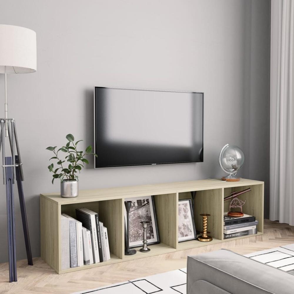 vidaXL Bücherregal/TV-Schrank Sonoma-Eiche 143×30×36 cm 800264 Bild 1